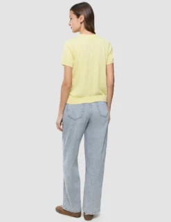 Women Fine Knit T-Shirt Sunlight Yellow