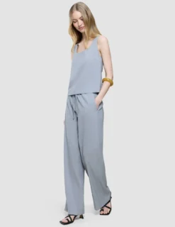 Women Linen Pants Relaxed Stone Grey