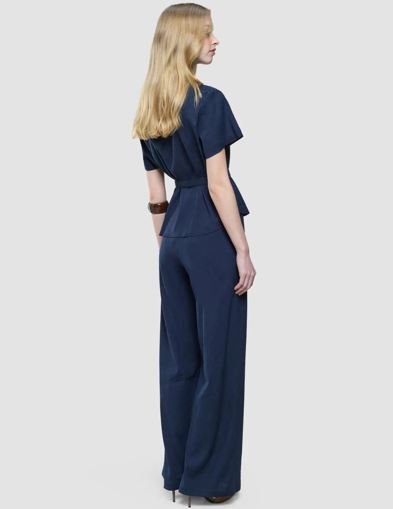 Women Linen Shirt Short Sleeved Night Sky