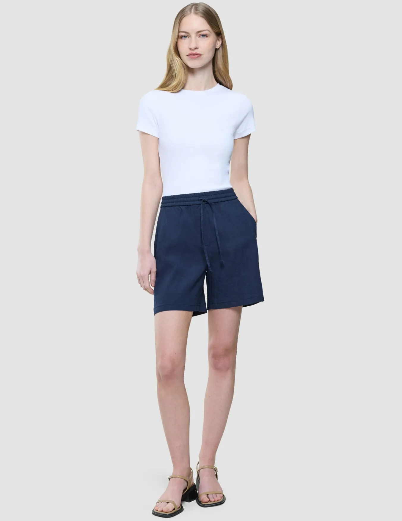 Women Linen Shorts Relaxed Night Sky