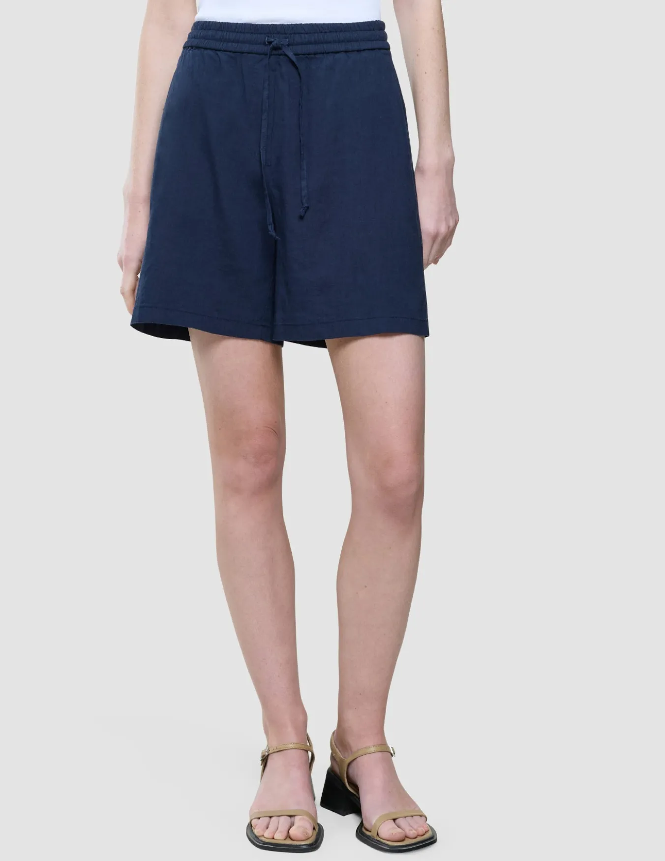 Women Linen Shorts Relaxed Night Sky