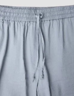 Women Linen Shorts Relaxed Stone Grey