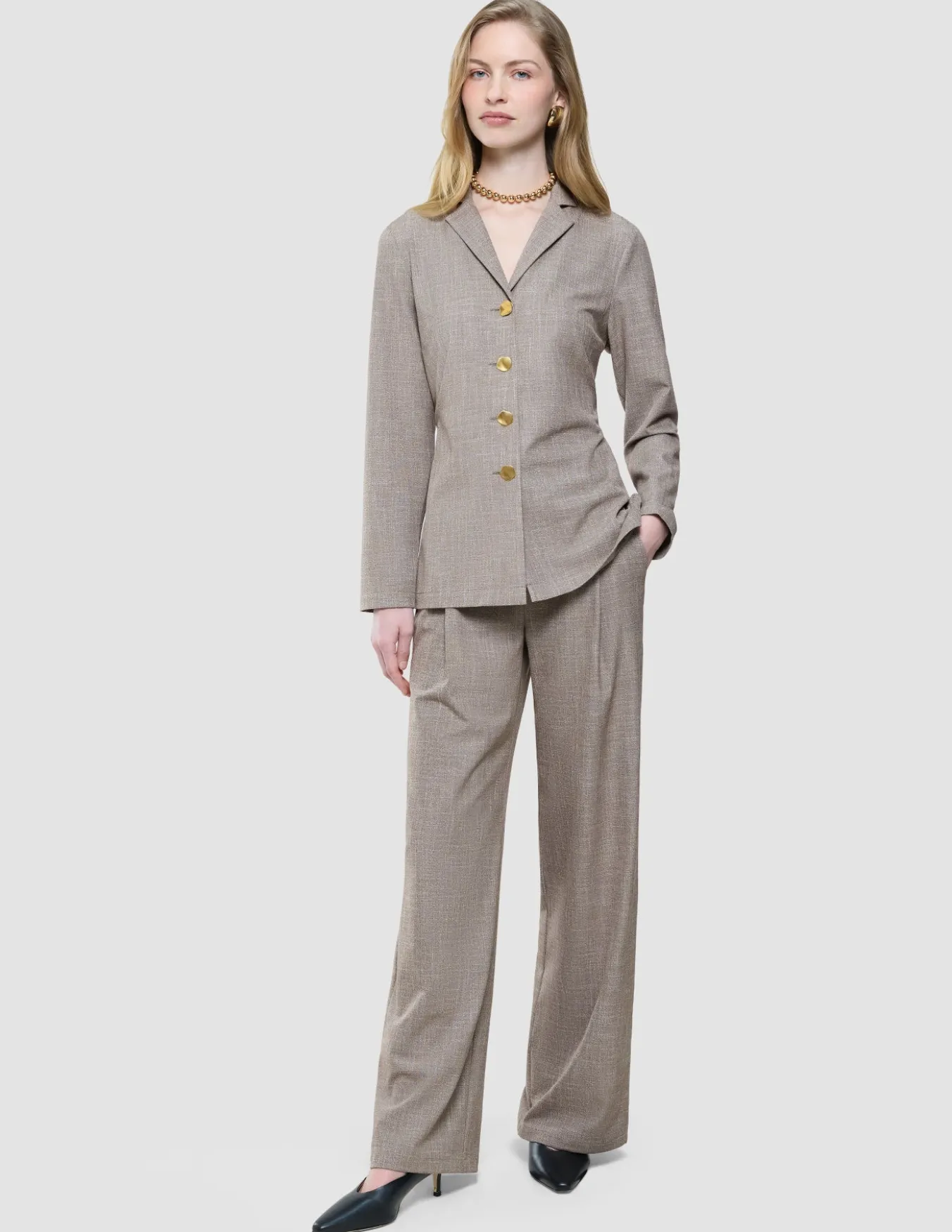 Women Rhea Pants Golden Beige Melange
