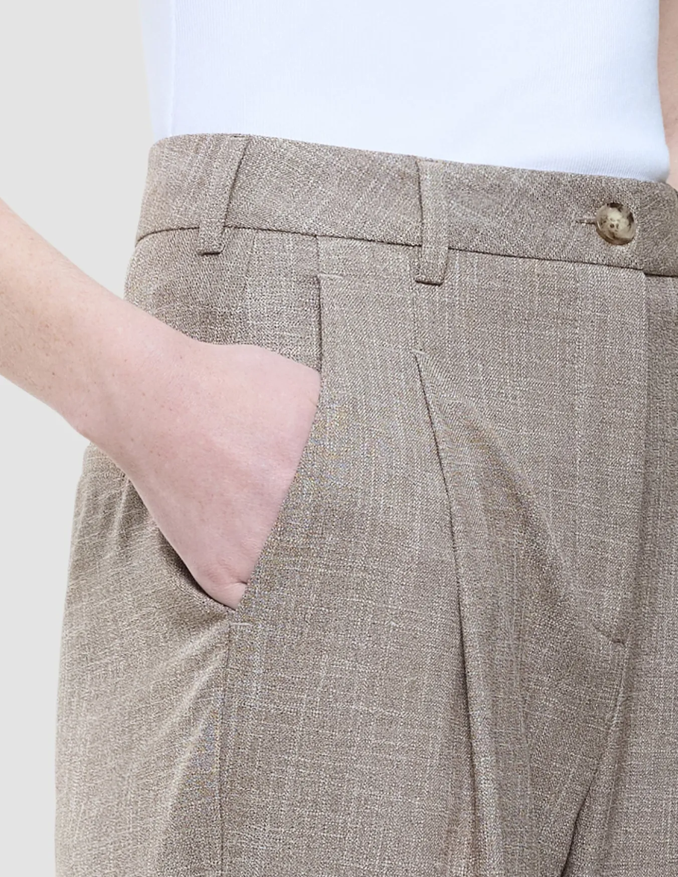 Women Rhea Pants Golden Beige Melange