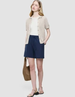 Women Rib T-Shirt Sandy Beige