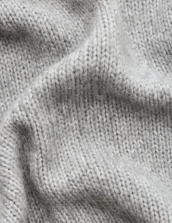 Women's Chunky Soft Wool Knit Cardigan Medium Grey Melange