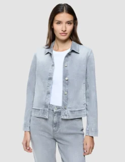 Women's Classic Denim Jacket Light Grey Washed