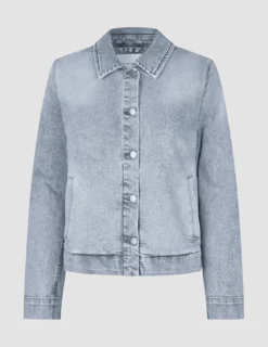 Women's Classic Denim Jacket Light Grey Washed