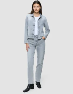 Women's Classic Denim Jacket Light Grey Washed