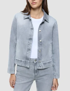 Women's Classic Denim Jacket Light Grey Washed