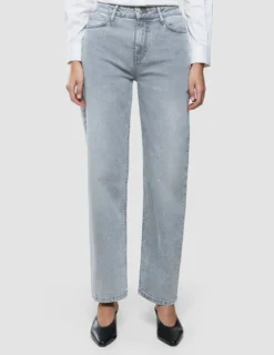 Women's Classic Jeans Straight Light Grey Washed