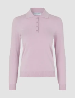 Women's Elevated Knit Polo Soft Pink Melange