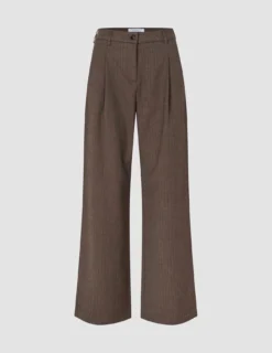 Women Serene Pants Wide Brown Stone Herringbone