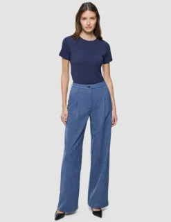 Women Serene Pants Wide Ombre Blue Herringbone