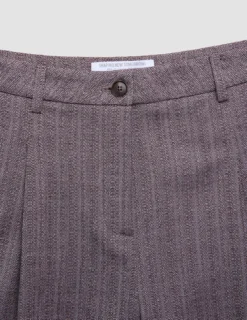 Women Serene Pants Wide Pink Winery Herringbone