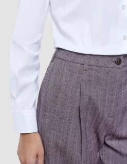 Women Serene Pants Wide Pink Winery Herringbone