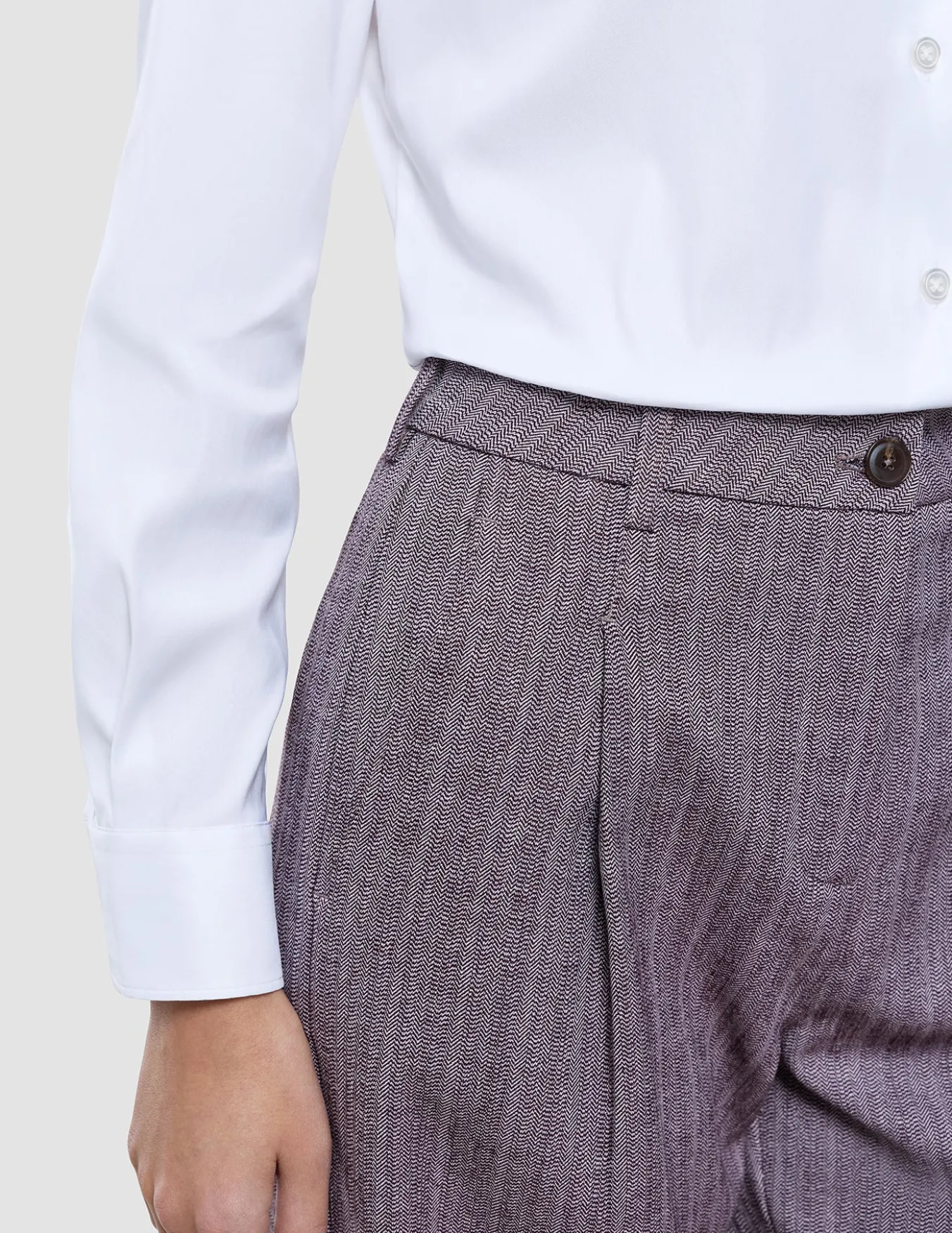 Women Serene Pants Wide Pink Winery Herringbone