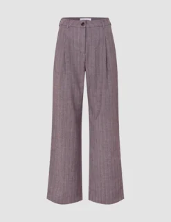 Women Serene Pants Wide Pink Winery Herringbone