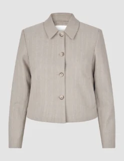 Women Serene Short Jacket Burnt Sugar Herringbone