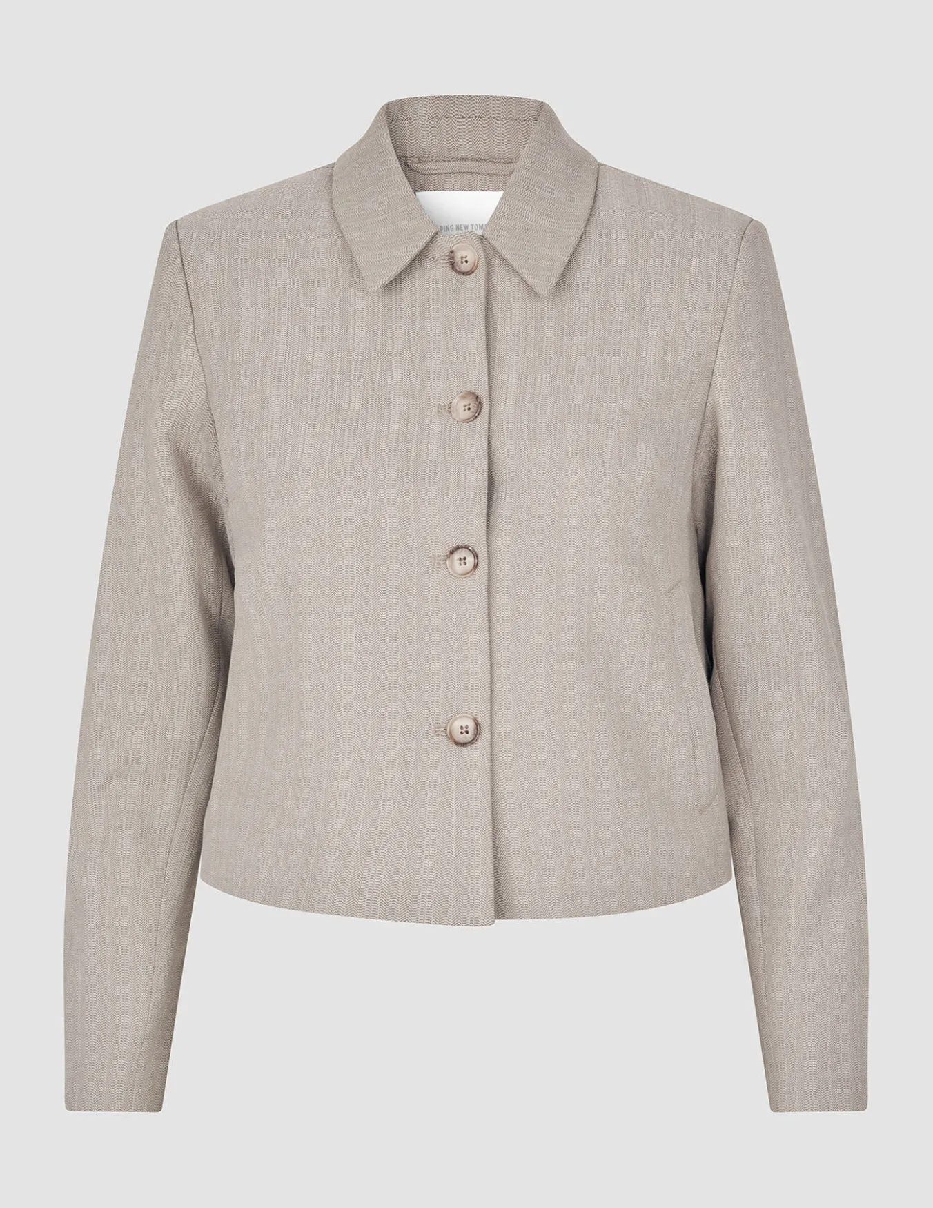 Women Serene Short Jacket Burnt Sugar Herringbone