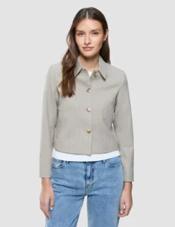 Women Serene Short Jacket Burnt Sugar Herringbone