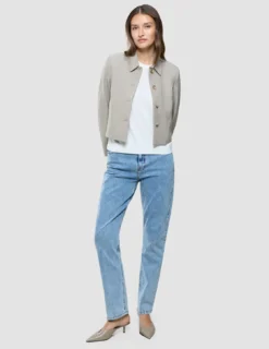 Women Serene Short Jacket Burnt Sugar Herringbone