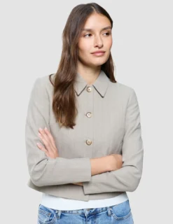 Women Serene Short Jacket Burnt Sugar Herringbone