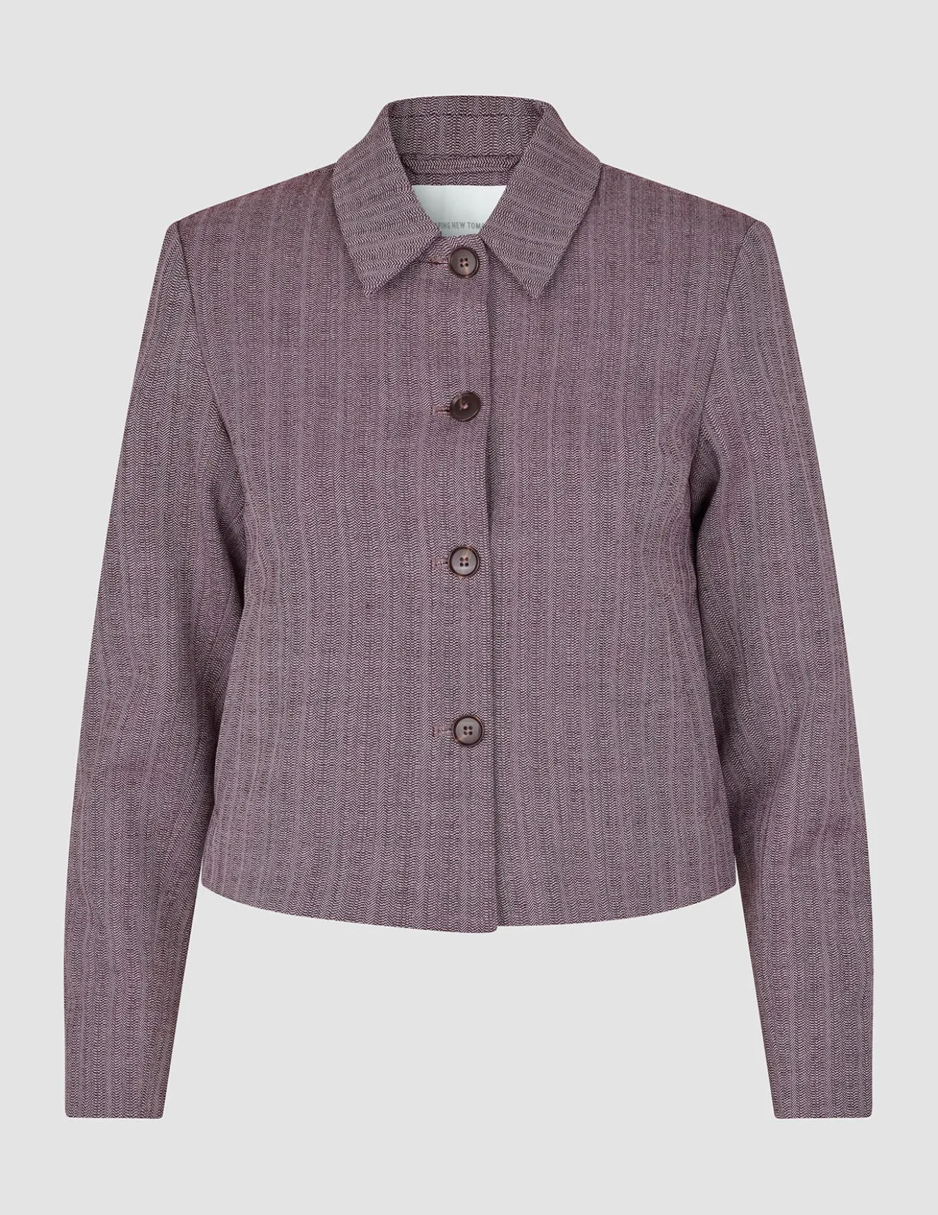 Women Serene Short Jacket Pink Winery Herringbone