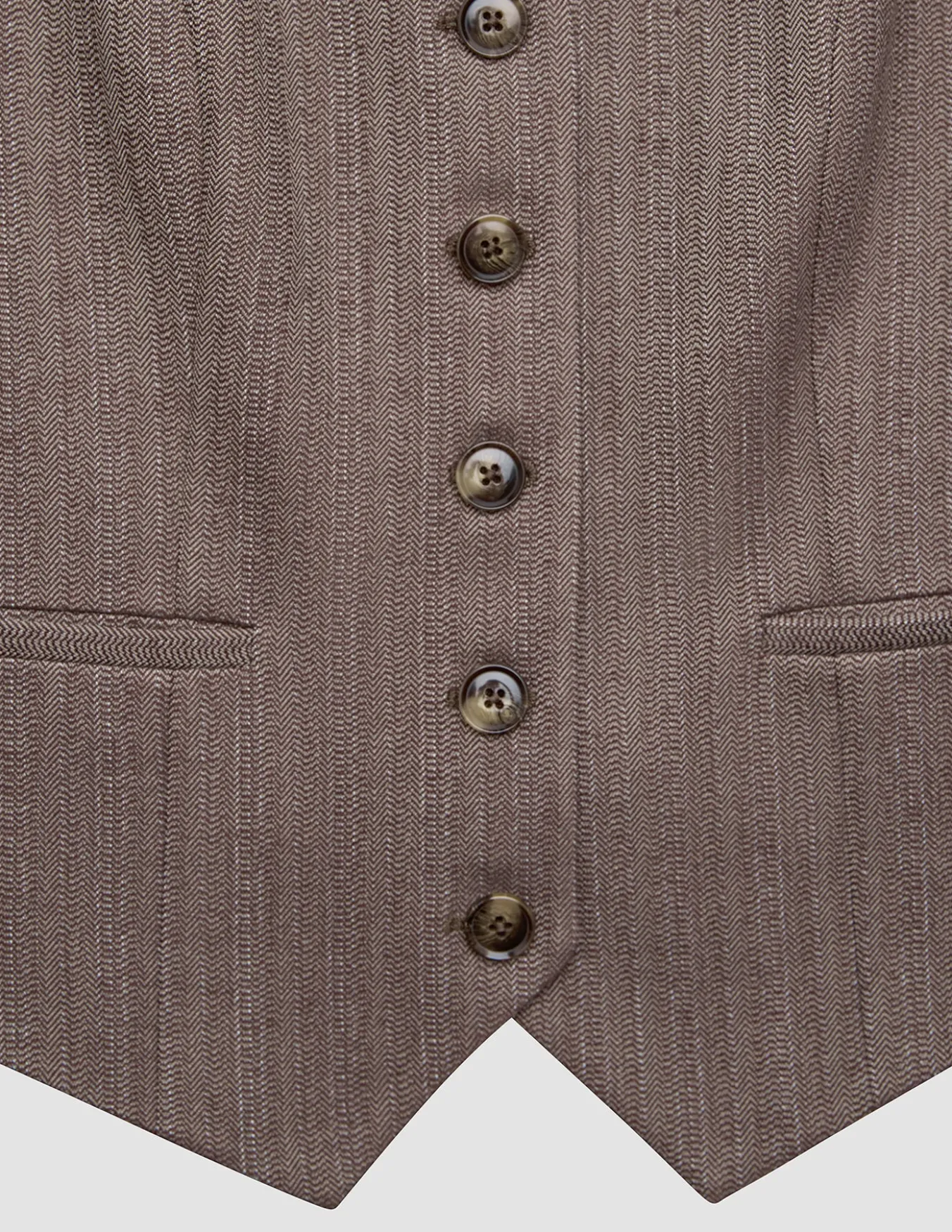Women Serene Short Vest Brown Stone Herringbone