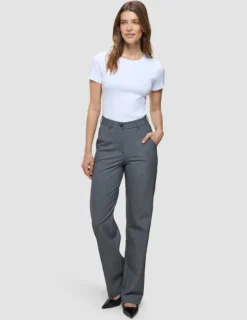 Women's Essential Pants Straight Dark Grey Melange