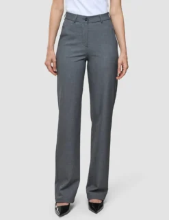 Women's Essential Pants Straight Dark Grey Melange