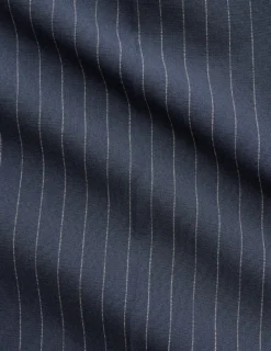 Women's Essential Pants Wide Navy Pinstripe