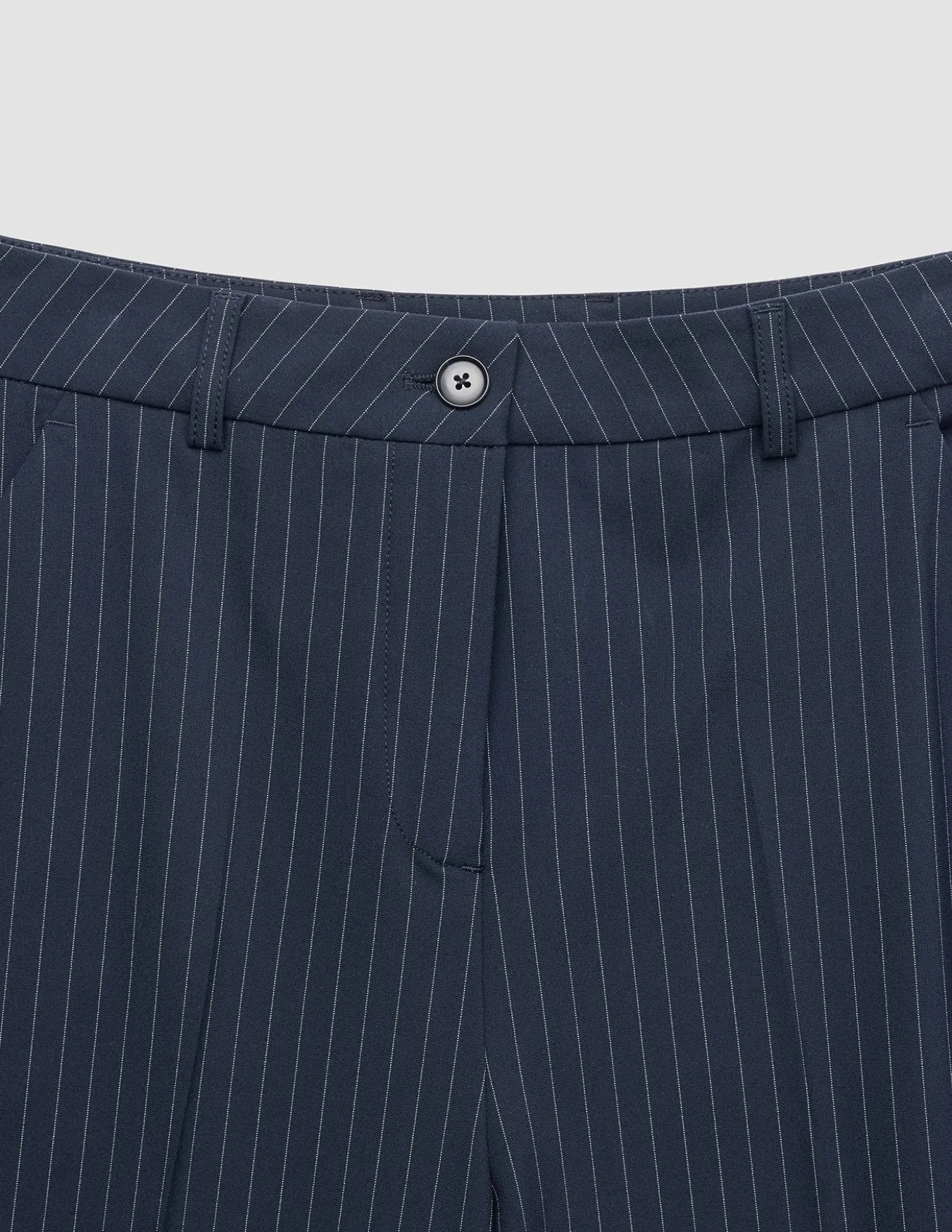 Women's Essential Pants Wide Navy Pinstripe