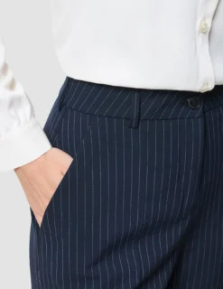 Women's Essential Pants Wide Navy Pinstripe