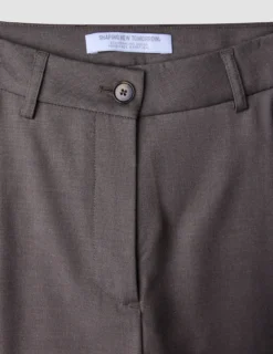 Women Skye Pants Tapered Dark Chestnut Melange
