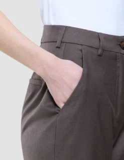 Women Skye Pants Tapered Dark Chestnut Melange