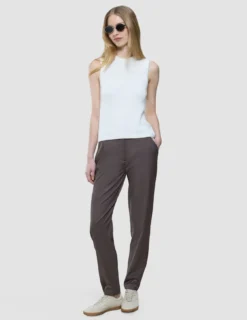 Women Skye Pants Tapered Dark Chestnut Melange