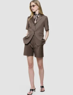 Women Skye Short Sleeved Blazer Dark Chestnut Melange