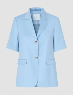 Women Skye Short Sleeved Blazer Blue Haze
