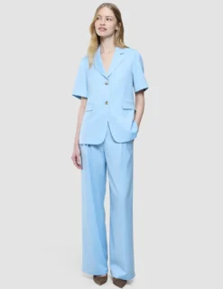 Women Skye Short Sleeved Blazer Blue Haze