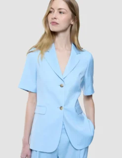 Women Skye Short Sleeved Blazer Blue Haze