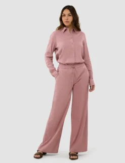 Women's Linen Pants Relaxed Dusty Cerise