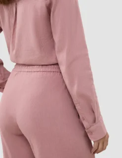Women's Linen Pants Relaxed Dusty Cerise