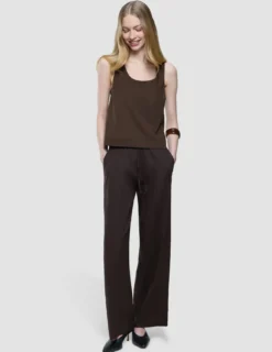 Women's Linen Pants Relaxed Espresso