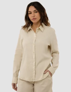 Women's Linen Shirt Sandy Beige