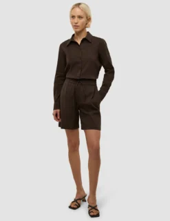Women's Linen Shorts Relaxed Espresso