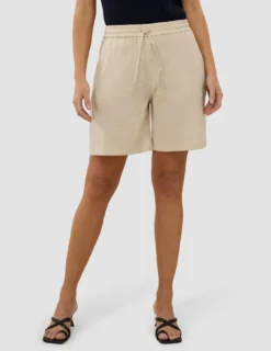 Women's Linen Shorts Relaxed Sandy Beige