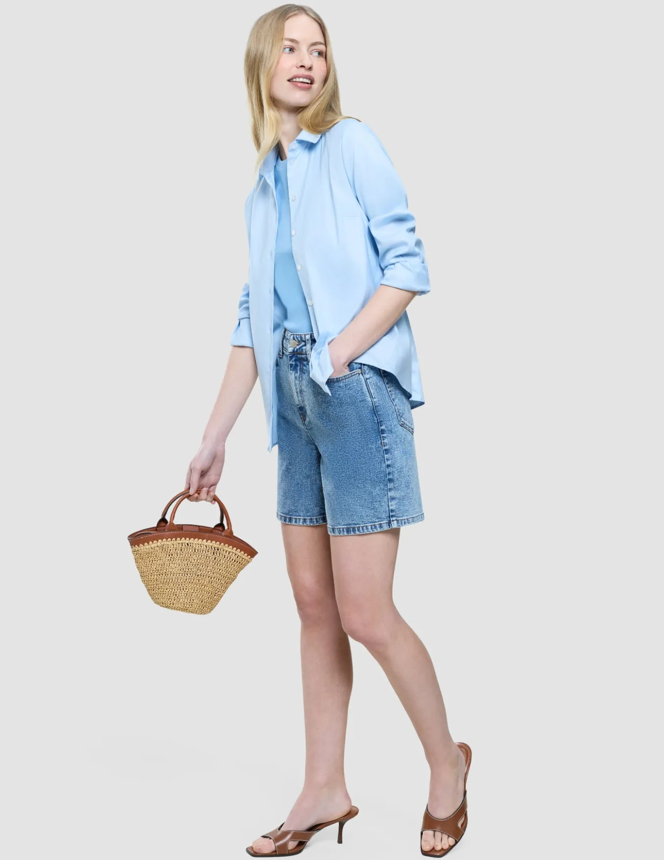 Women's Rib T-Shirt Blissful Blue