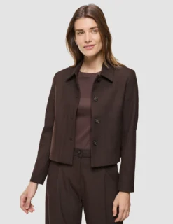 Women's Serene Short Jacket Chocolate Herringbone
