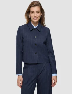 Women's Serene Short Jacket Marine Pinstripe